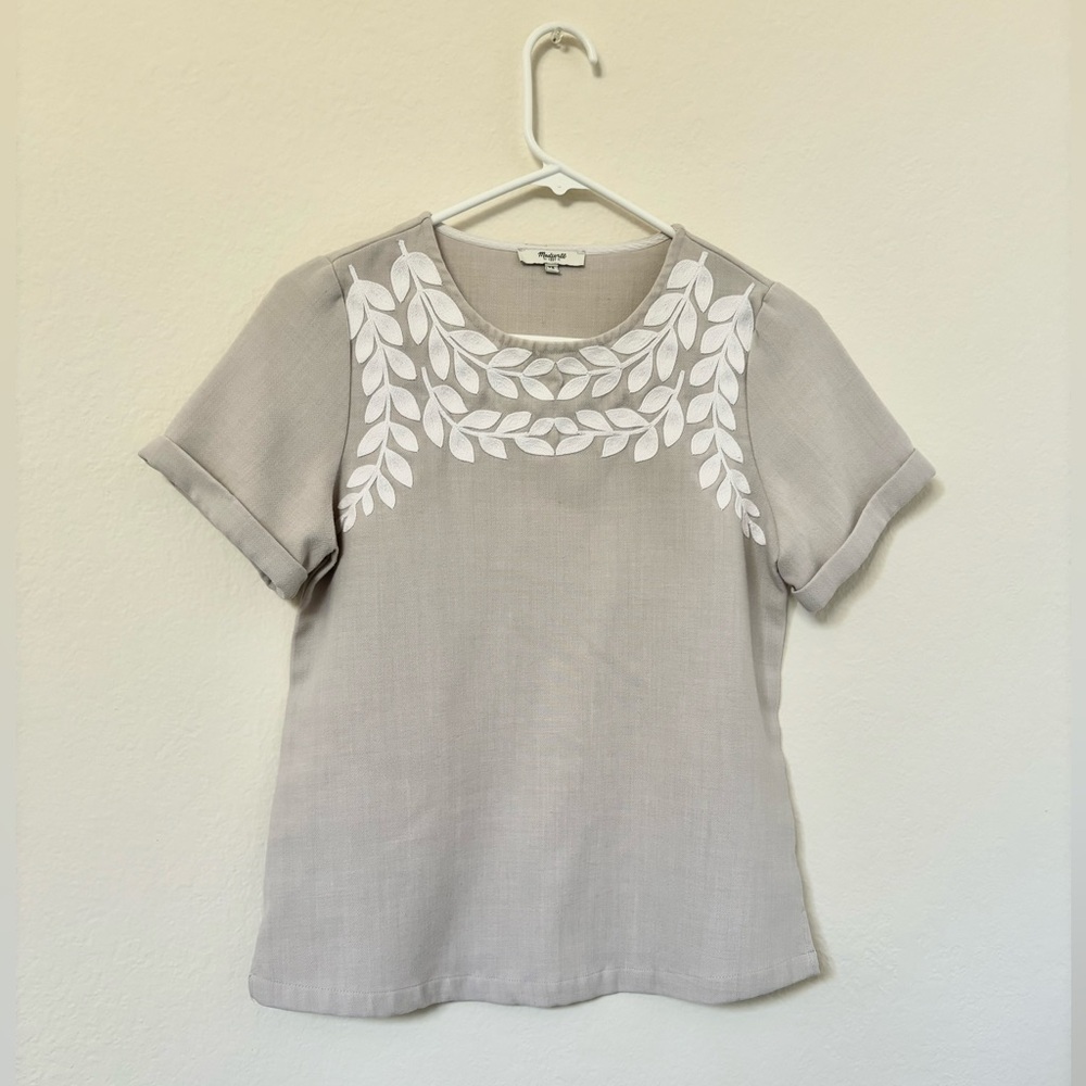 Madewell Ivy Leaf Embroidered Top